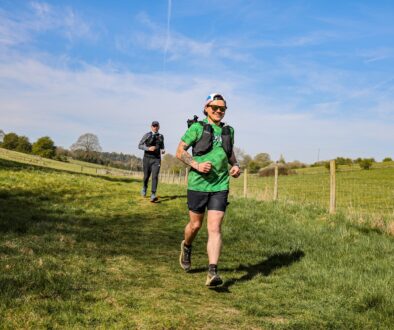 Trail runners in the Chiltern Hills taking part in the Chilterns Trail Marathon event