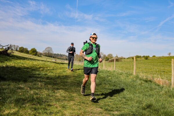 Trail runners in the Chiltern Hills taking part in the Chilterns Trail Marathon event