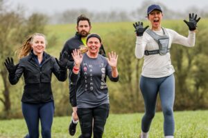 Trail runners running in the Chilterns on the Berko 10km organised by Run the Wild