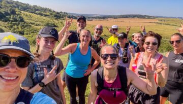 runners in the chilterns taking part in the summer 10km trail run