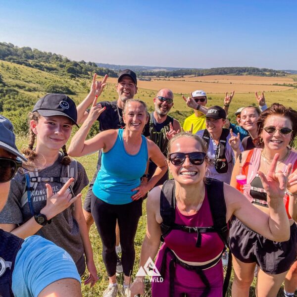 runners in the chilterns taking part in the summer 10km trail run