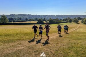 RtW_ChilternsSummer10k_2026-29 runners in the chilterns taking part in the summer 10km trail run