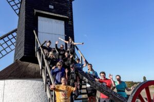 Trail runners completing the Water & Windmill 10 miler in the Chilterns with Run the Wild